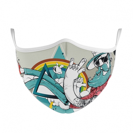 MASCHERINA ULTRA STYLE IN TNT DOPPIO STRATO - HIPPIE-L