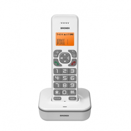 BRONDI BRAVO STAR (BIANCO) - TELEFONO CORDLESS SINGOLO - TASTI GRANDI - VIVAVOCE