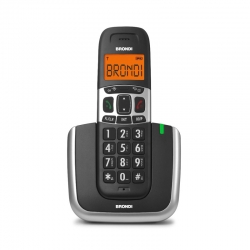 BRONDI BRAVO PLATINUM (NERO) - TELEFONO CORDLESS SINGOLO - TASTI GRANDI - VIVAVOCE
