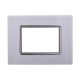 ETTROIT PLACCA IN VETRO 3 MODULI - SERIE SPACE - BIANCO (LN84301) Compatibile BTicino Living