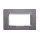 ETTROIT PLACCA IN ALLUMINIO 4 MODULI - SERIE SPACE - TITANIUM (LN86406) Compatibile BTicino Living