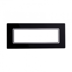 ETTROIT PLACCA IN VETRO 7 MODULI - SERIE SPACE - NERO (LN84702) Compatibile BTicino Living