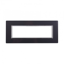 ETTROIT PLACCA IN VETRO 7 MODULI - SERIE SPACE - ACCIAIO SCURO (LN84710) Compatibile BTicino Living