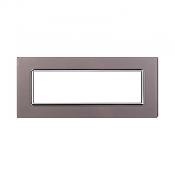 ETTROIT PLACCA IN VETRO 7 MODULI - SERIE SPACE - SILVER (LN84706) Compatibile BTicino Living