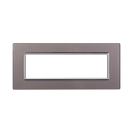 ETTROIT PLACCA IN VETRO 7 MODULI - SERIE SPACE - SILVER (LN84706) Compatibile BTicino Living
