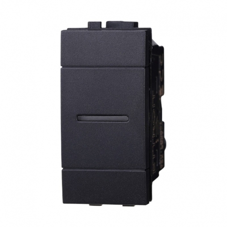 ETTROIT PULSANTE ASSIALE UNIPOLARE - SERIE SPACE - NERO (LN0601) Compatibile BTicino Living