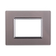 ETTROIT PLACCA IN VETRO 3 MODULI - SERIE SPACE - SILVER (LN84306) Compatibile BTicino Living
