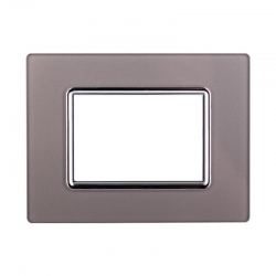 ETTROIT PLACCA IN VETRO 3 MODULI - SERIE SPACE - SILVER (LN84306) Compatibile BTicino Living