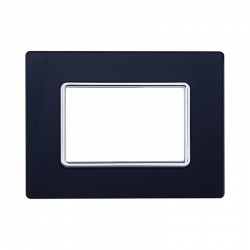 ETTROIT PLACCA IN VETRO 3 MODULI - SERIE SOLAR - ACCIAIO SCURO (MT84310) Compatibile BTicino Matix