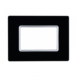 ETTROIT PLACCA IN VETRO 3 MODULI - SERIE SOLAR - NERO (MT84302) Compatibile BTicino Matix