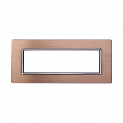 ETTROIT PLACCA IN ALLUMINIO 7 MODULI - SERIE SPACE - ORO (LN86711) Compatibile BTicino Living