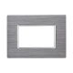 ETTROIT PLACCA IN ALLUMINIO 3 MODULI - SERIE SOLAR - ARGENTO (MT86306) Compatibile BTicino Matix