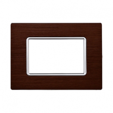 ETTROIT PLACCA IN ALLUMINIO 3 MODULI - SERIE SOLAR - BRONZO (MT86310) Compatibile BTicino Matix