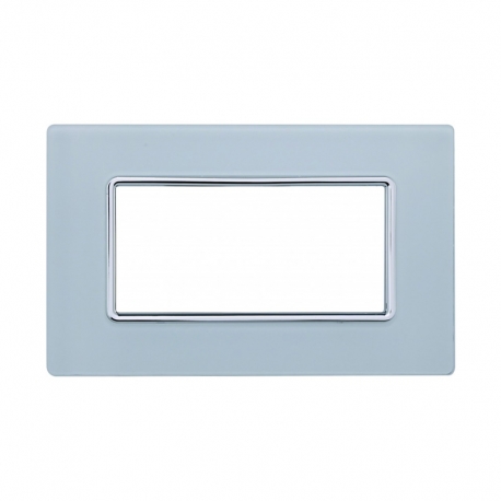 ETTROIT PLACCA IN VETRO 4 MODULI - SERIE SOLAR - BIANCO (MT84401) Compatibile BTicino Matix