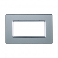 ETTROIT PLACCA IN VETRO 4 MODULI - SERIE SOLAR - SILVER (MT84406) Compatibile Compatibile BTicino Matix