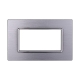 ETTROIT PLACCA IN ALLUMINIO 4 MODULI - SERIE SPACE - SILVER LUCIDO (LN86417)