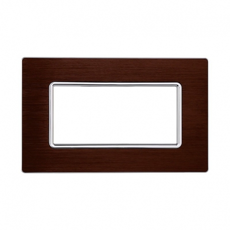 ETTROIT PLACCA IN ALLUMINIO 4 MODULI - SERIE SOLAR - BRONZO (MT86410) Compatibile BTicino Matix