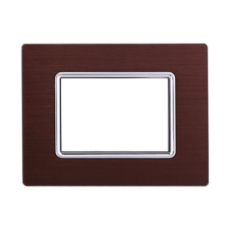 ETTROIT PLACCA IN ALLUMINIO 3 MODULI - SERIE SPACE - BRONZO (LN86310)