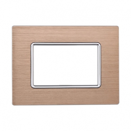ETTROIT PLACCA IN ALLUMINIO 3 MODULI - SERIE SPACE - ORO (LN86311)
