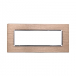 ETTROIT PLACCA IN ALLUMINIO 6 MODULI - SERIE SOLAR - ORO (MT86611) Compatibile BTicino Matix
