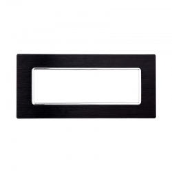 ETTROIT PLACCA IN ALLUMINIO 6 MODULI - SERIE SOLAR - NERO (MT86602) Compatibile BTicino Matix