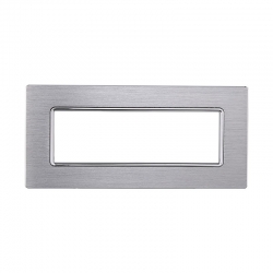 ETTROIT PLACCA IN ALLUMINIO 6 MODULI - SERIE SOLAR - ARGENTO LUCIDO (MT86617) Compatibile BTicino Matix