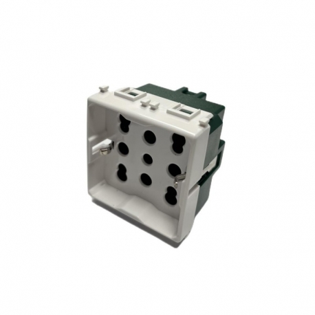 ETTROIT PRESA MULTISTANDARD SCHUKO+BIPASSO 16A - SERIE STARLIGHT - BIANCO (EV3503) Compatibile Vimar Plana