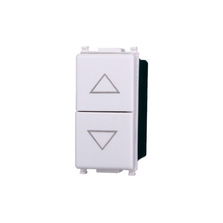 ETTROIT PULSANTE DOPPIO SALISCENDI - SERIE STARLIGHT - BIANCO (EV1202) Compatibile Vimar Plana