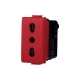 ETTROIT PRESA BIPASSO 16A - SERIE SOLAR - ROSSO (MT2016) Compatibile BTicino Matix