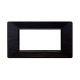 ETTROIT PLACCA IN PLASTICA 4 MODULI - SERIE STARLIGHT - NERO SATINATO (EV85414) Compatibile Vimar Plana