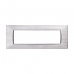 ETTROIT PLACCA IN PLASTICA 7 MODULI - SERIE STARLIGHT - ARGENTO SATINATO (EV85615) Compatibile Vimar Plana