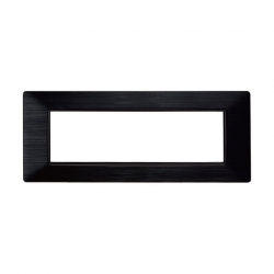 ETTROIT PLACCA IN PLASTICA 7 MODULI - SERIE STARLIGHT - NERO SATINATO (EV85614) Compatibile Vimar Plana