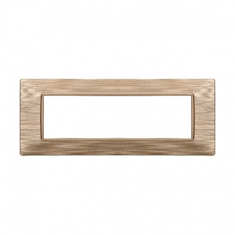 ETTROIT PLACCA IN PLASTICA 7 MODULI - SERIE STARLIGHT - ORO SATINATO (EV85611) Compatibile Vimar Plana