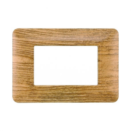 ETTROIT PLACCA IN PLASTICA 3 MODULI - SERIE SOLAR - LEGNO ROVERE (MT83305) Compatibile BTicino Matix