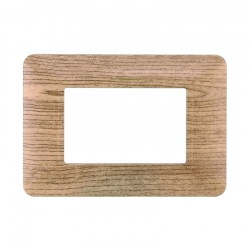ETTROIT PLACCA IN PLASTICA 3 MODULI - SERIE SOLAR - LEGNO ROVERE SBIANCATO (MT83304) Compatibile BTicino Matix