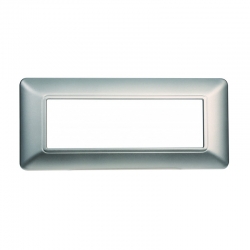 ETTROIT PLACCA IN PLASTICA 6 MODULI - SERIE SOLAR - SILVER (MT83606) Compatibile BTicino Matix