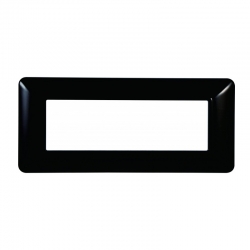 ETTROIT PLACCA IN PLASTICA 6 MODULI - SERIE SOLAR - NERO (MT83602) Compatibile BTicino Matix
