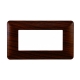 ETTROIT PLACCA IN PLASTICA 4 MODULI - SERIE SOLAR - LEGNO NOCE (MT83403) Compatibile BTicino Matix
