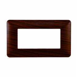 ETTROIT PLACCA IN PLASTICA 4 MODULI - SERIE SOLAR - LEGNO NOCE (MT83403) Compatibile BTicino Matix