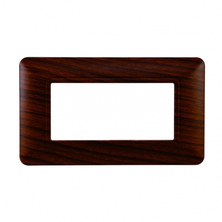 ETTROIT PLACCA IN PLASTICA 4 MODULI - SERIE SOLAR - LEGNO NOCE (MT83403) Compatibile BTicino Matix