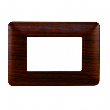 ETTROIT PLACCA IN PLASTICA 3 MODULI - SERIE SOLAR - LEGNO NOCE (MT83303) Compatibile BTicino Matix