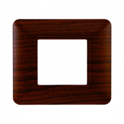 ETTROIT PLACCA IN PLASTICA 2 MODULI - SERIE SOLAR - LEGNO NOCE (MT83203) Compatibile BTicino Matix