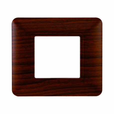 ETTROIT PLACCA IN PLASTICA 2 MODULI - SERIE SOLAR - LEGNO NOCE (MT83203) Compatibile BTicino Matix