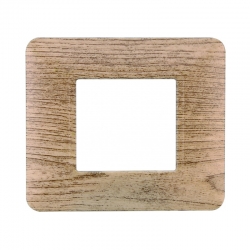 ETTROIT PLACCA IN PLASTICA 2 MODULI - SERIE SOLAR - LEGNO ROVERE SBIANCATO (MT83204) Compatibile BTicino Matix