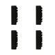ETTROIT FALSO POLO 1/2 MODULO (4PZ) - SERIE MOON - NERO (AN0102) Compatibile BTicino Axolute