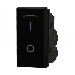 ETTROIT INTERRUTTORE BASCULANTE BIPOLARE 16A - SERIE MOON - NERO (AN0402) Compatibile ABB Axolute