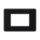 ETTROIT PLACCA SLIM 3 MODULI - SERIE MOON - NERO BRILLANTE (AN87324) Compatibile ABB Axolute