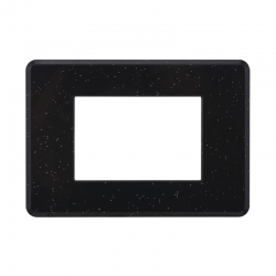 ETTROIT PLACCA SLIM 3 MODULI - SERIE MOON - NERO BRILLANTE (AN87324) Compatibile ABB Axolute