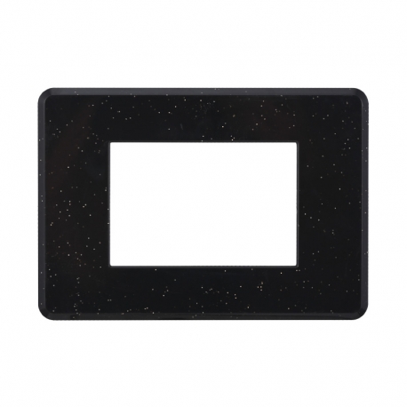 ETTROIT PLACCA SLIM 3 MODULI - SERIE MOON - NERO BRILLANTE (AN87324) Compatibile ABB Axolute