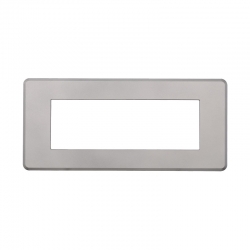 ETTROIT PLACCA SLIM 6 MODULI - SERIE MOON - SILVER (AN87606) Compatibile ABB Axolute